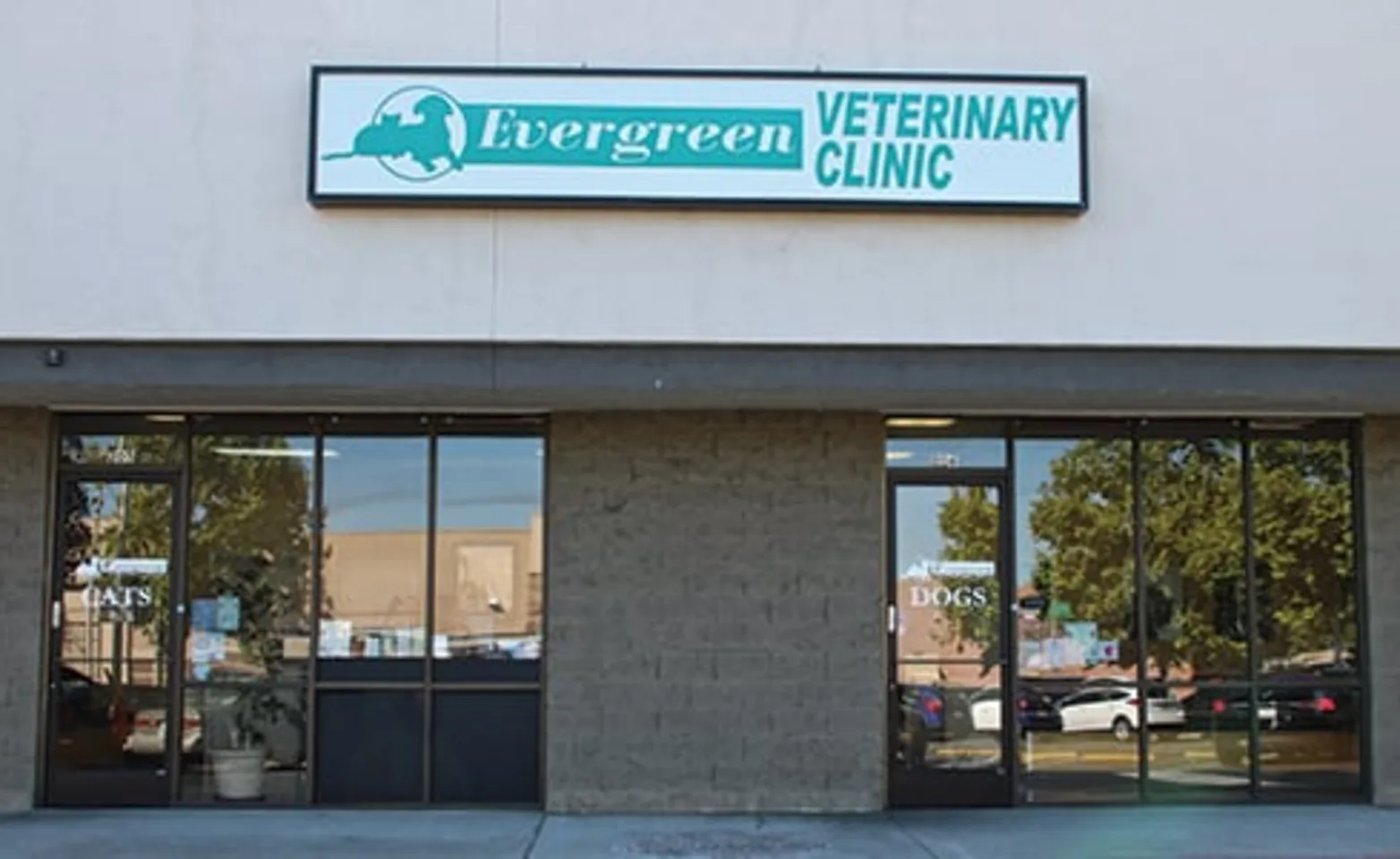 Front view of Evergreen Veterinary Clinic. Front view of Evergreen Veterinary Clinic.