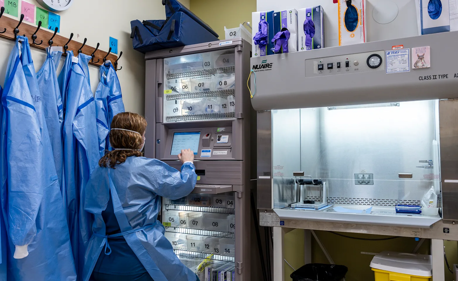 A Vet putting in an order for medications before surgery. A Vet putting in an order for medications before surgery.