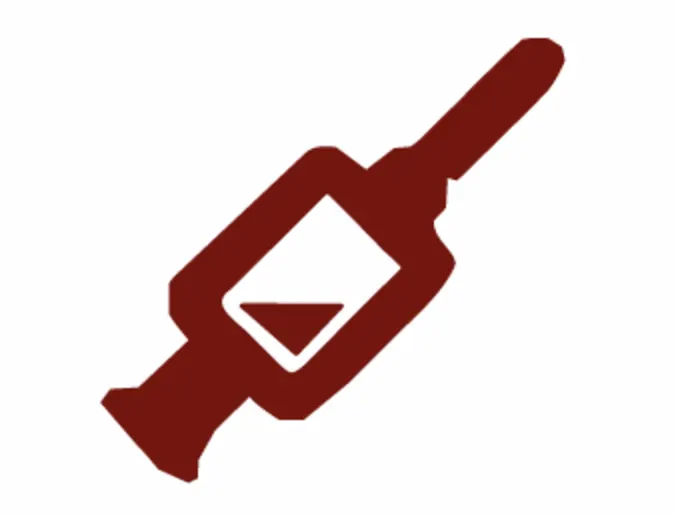 Silhouette of a red syringe Silhouette of a red syringe