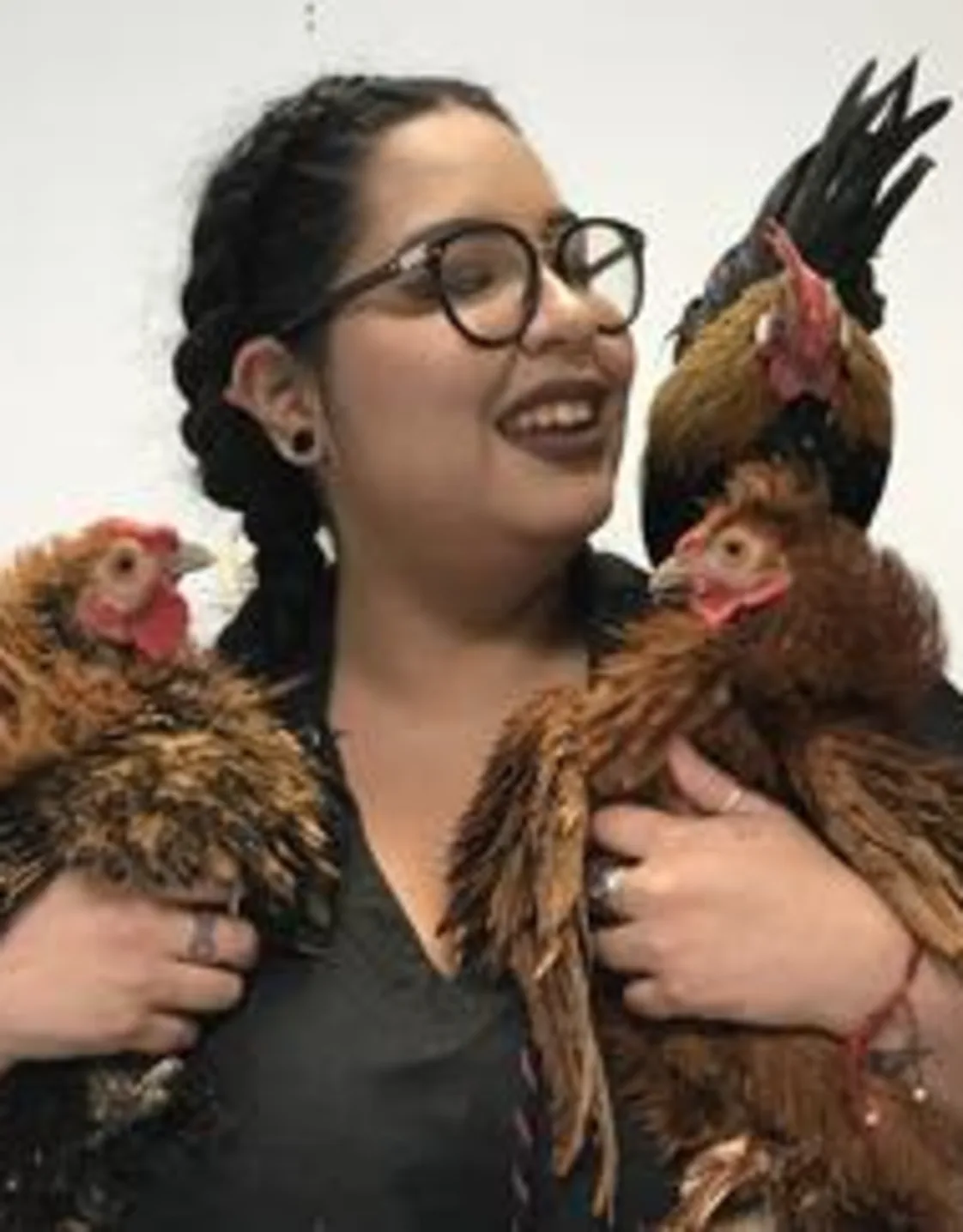 Lucy holding chickens Lucy holding chickens