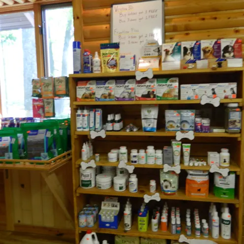An assortment of medicine available at All Creatures Veterinary Clinic