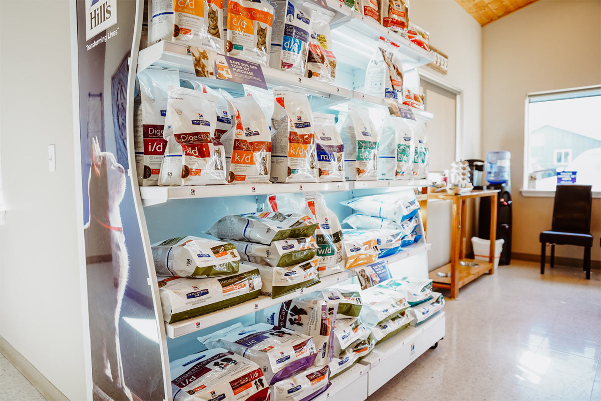 Prineville Veterinary Clinic's in store pharmacy where you can buy many pet products.