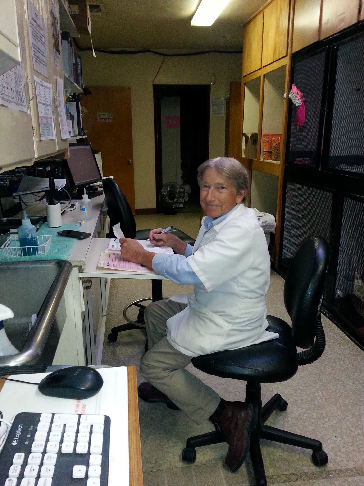 Veterinarian at her desk