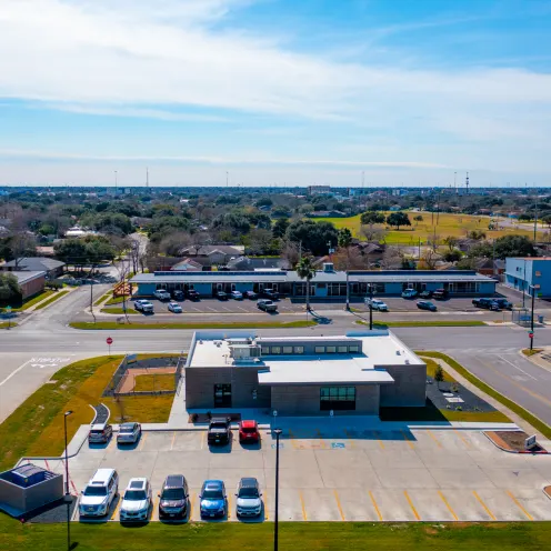Rear of Building showing main entrance from Carmel Pkwy Rear of Building showing main entrance from Carmel Pkwy