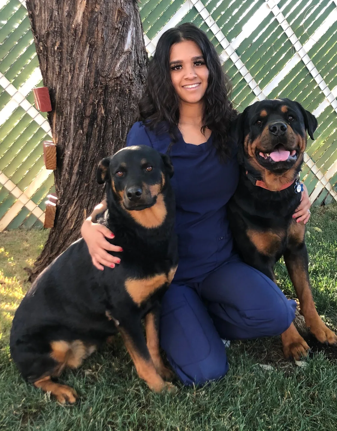 Victoria with two big dogs Victoria with two big dogs
