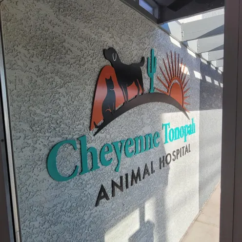 Sign on the wall in Cheyenne Tonopah Animal Hospital