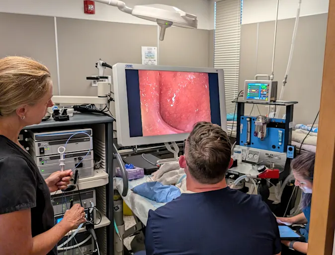 Endoscopy being performed Endoscopy being performed