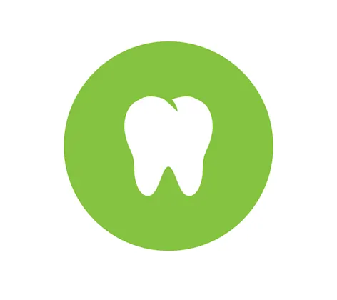 Tooth icon on a green background Tooth icon on a green background