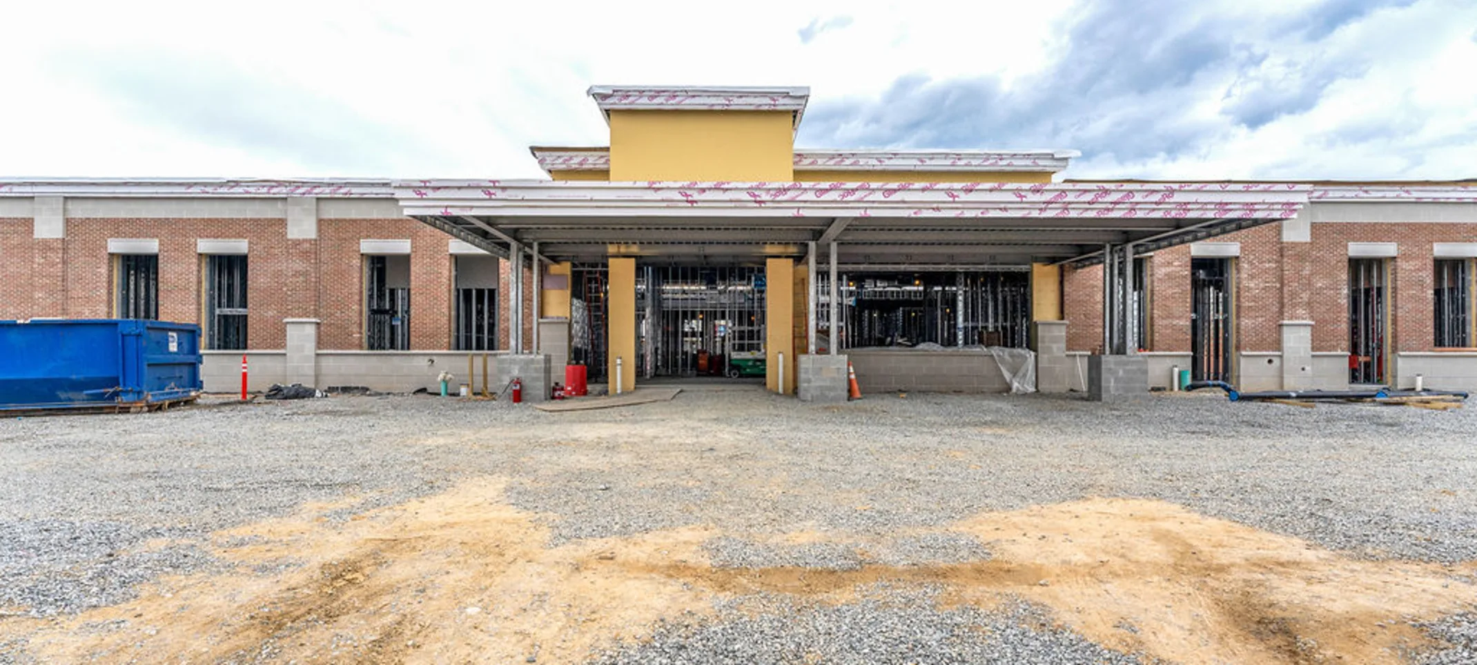 Exterior construction (front entrance) Exterior construction (front entrance)