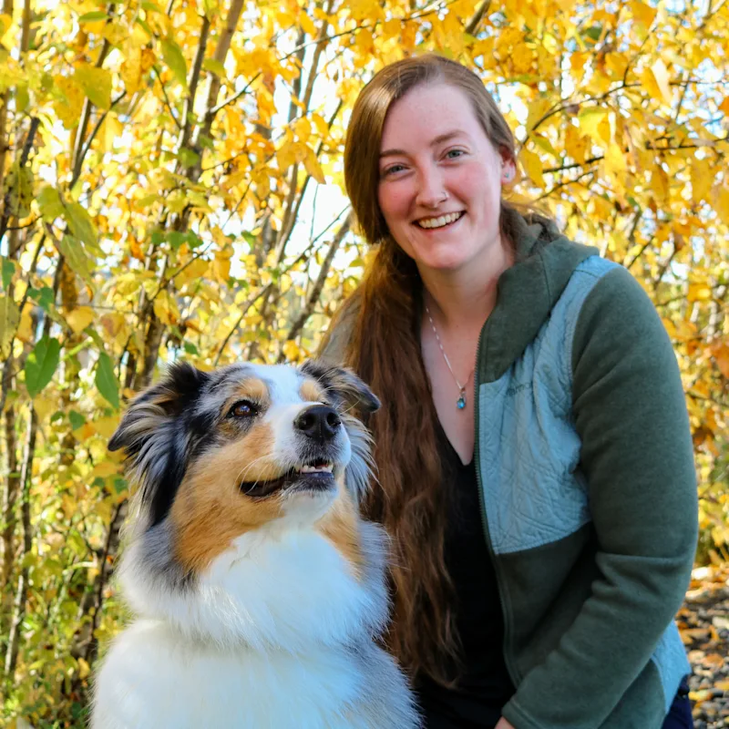 Morgan with australian shepherd Morgan with australian shepherd