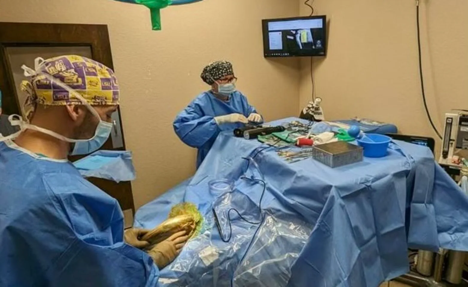 Dr. Dorian performing surgery in OR Room Dr. Dorian performing surgery in OR Room