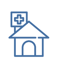 Blue Pharmacy Building Line Art Icon
