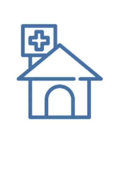 Blue Pharmacy Building Line Art Icon Blue Pharmacy Building Line Art Icon