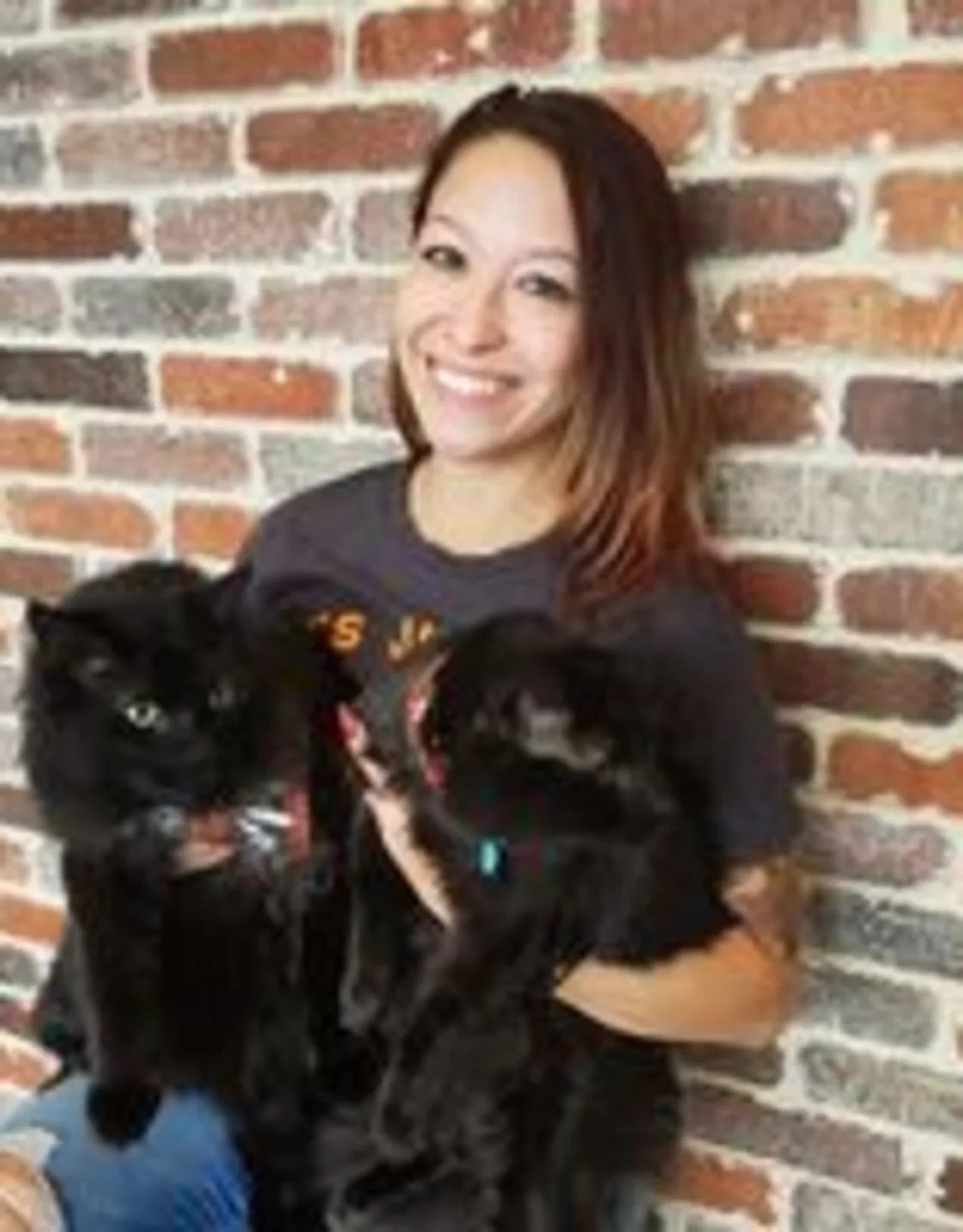 Nina Dudley with a cat Nina Dudley with a cat
