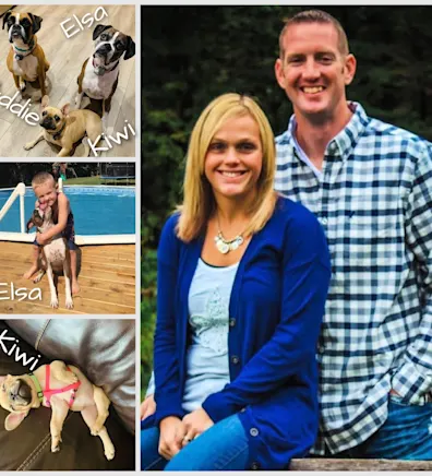 Jennifer of Value Vet, her family, Boxers, and French Bulldog Jennifer of Value Vet, her family, Boxers, and French Bulldog