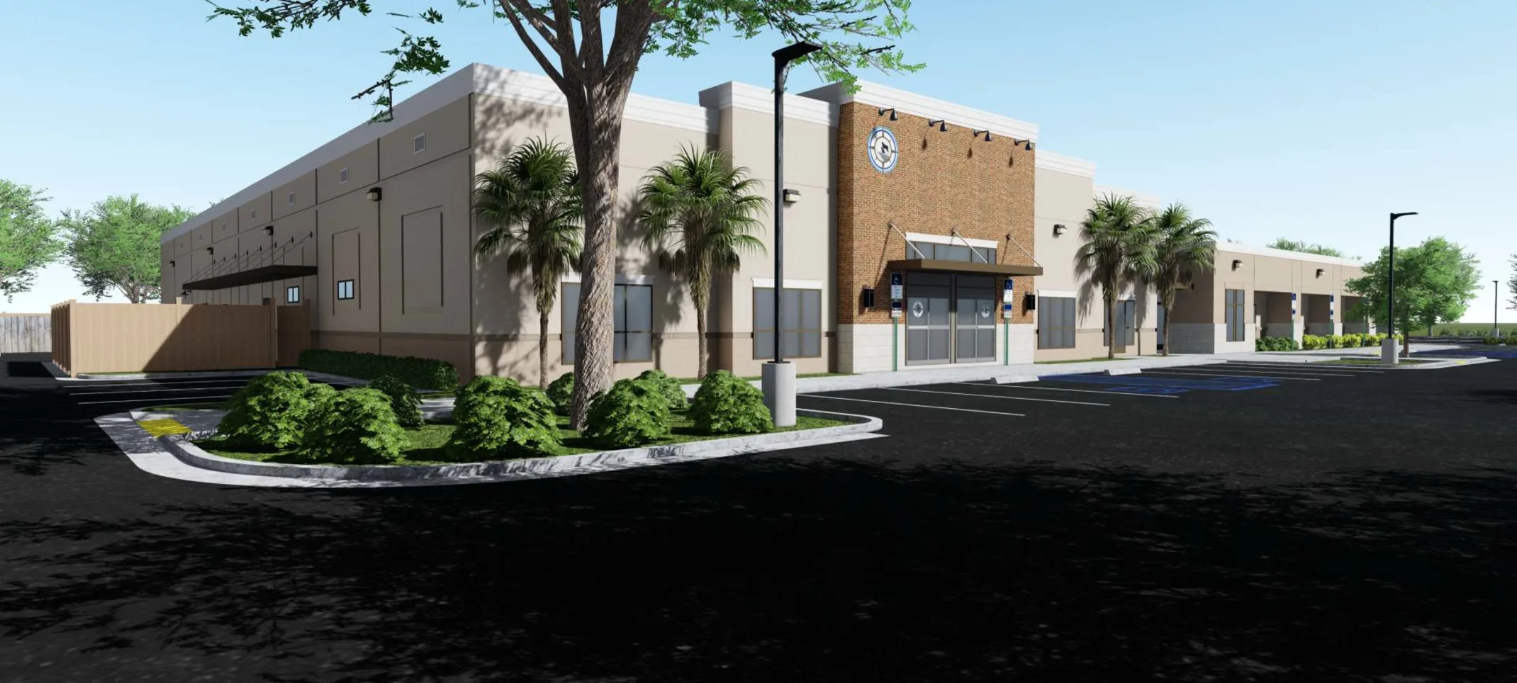 Exterior view of a finished expansion building Exterior view of a finished expansion building