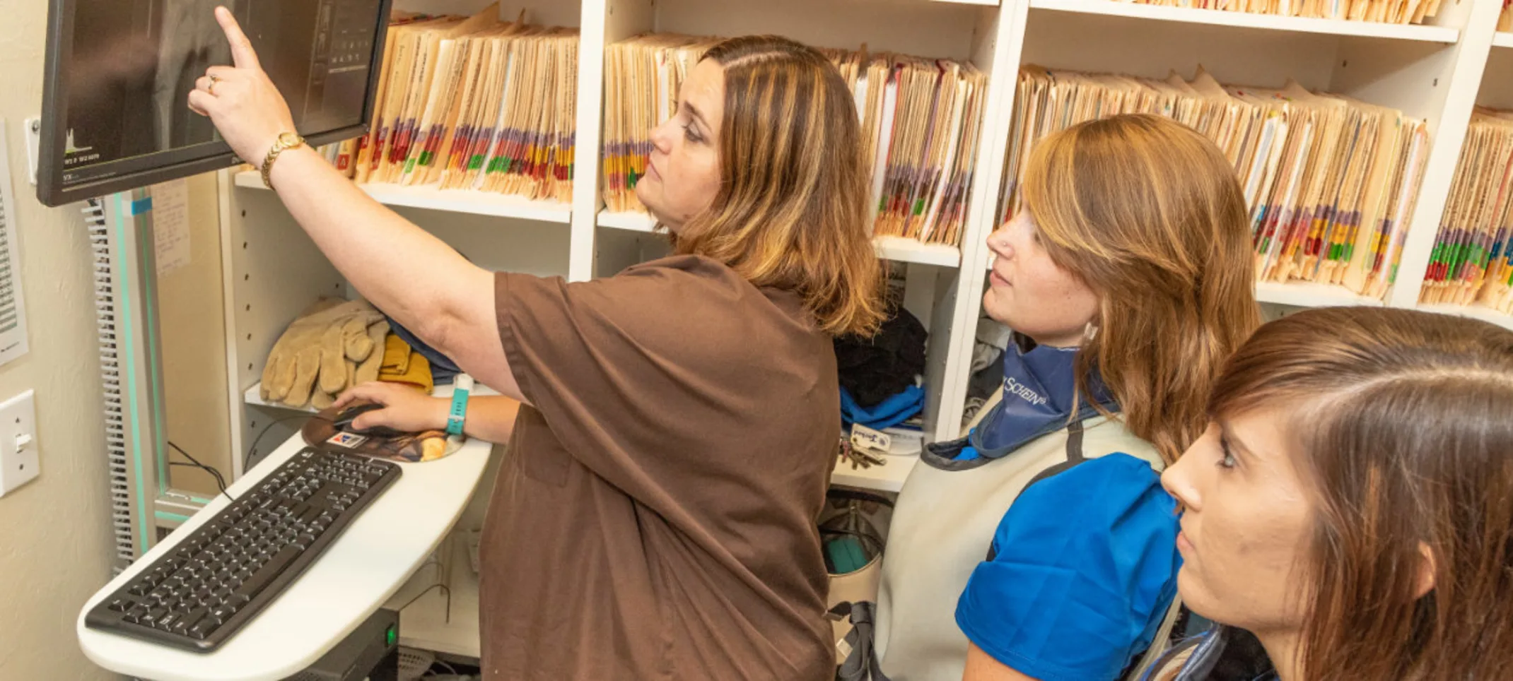 Staff members determining diagnostics at The Animalife Veterinary Center at Mission Hills Staff members determining diagnostics at The Animalife Veterinary Center at Mission Hills
