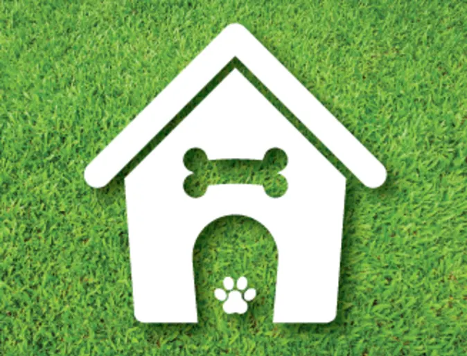 Grass icon with dog house