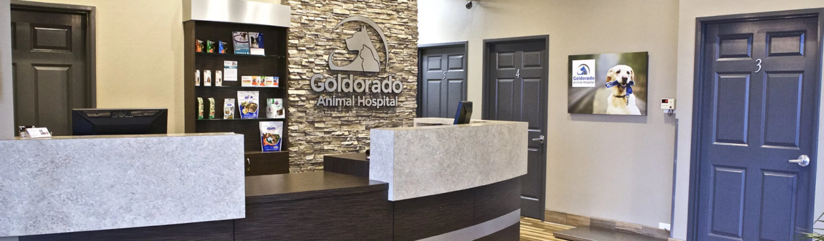 Reception desk at Goldorado Animal Hospital Reception desk at Goldorado Animal Hospital