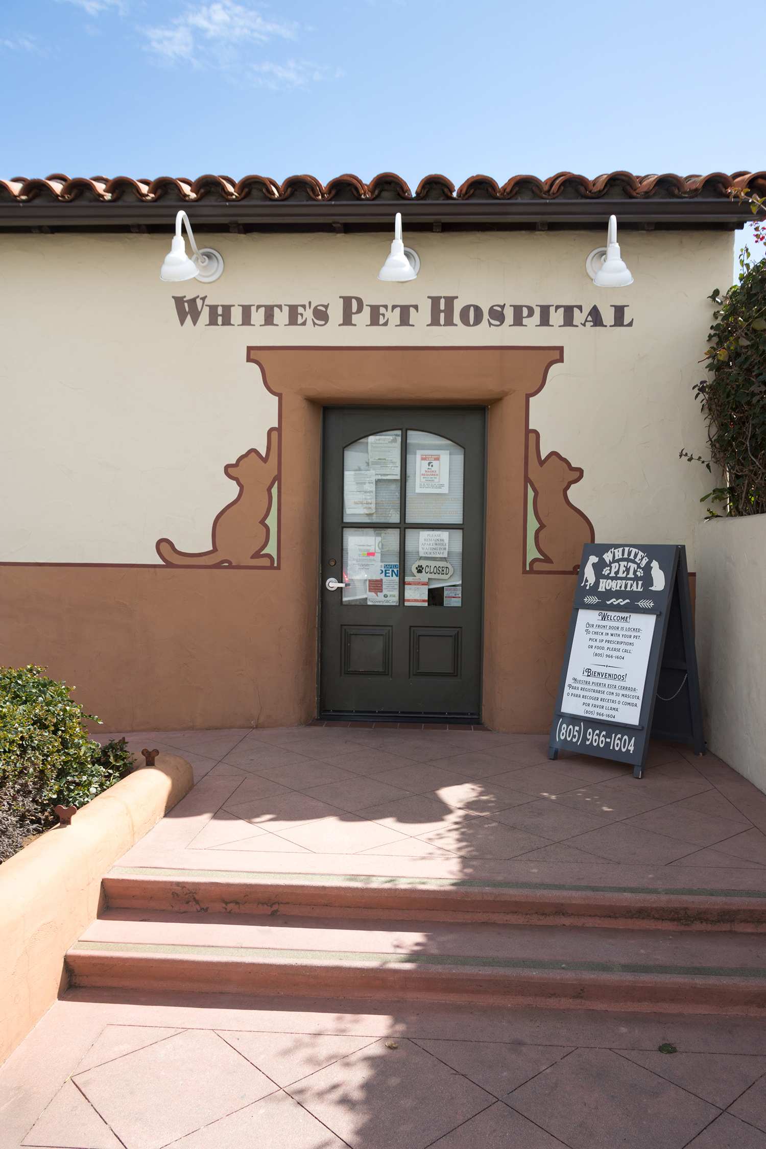White's Pet Hospital front door