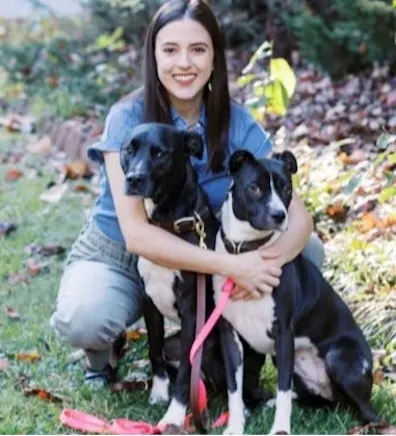 Dr. Howard with her two cats Dr. Howard with her two cats