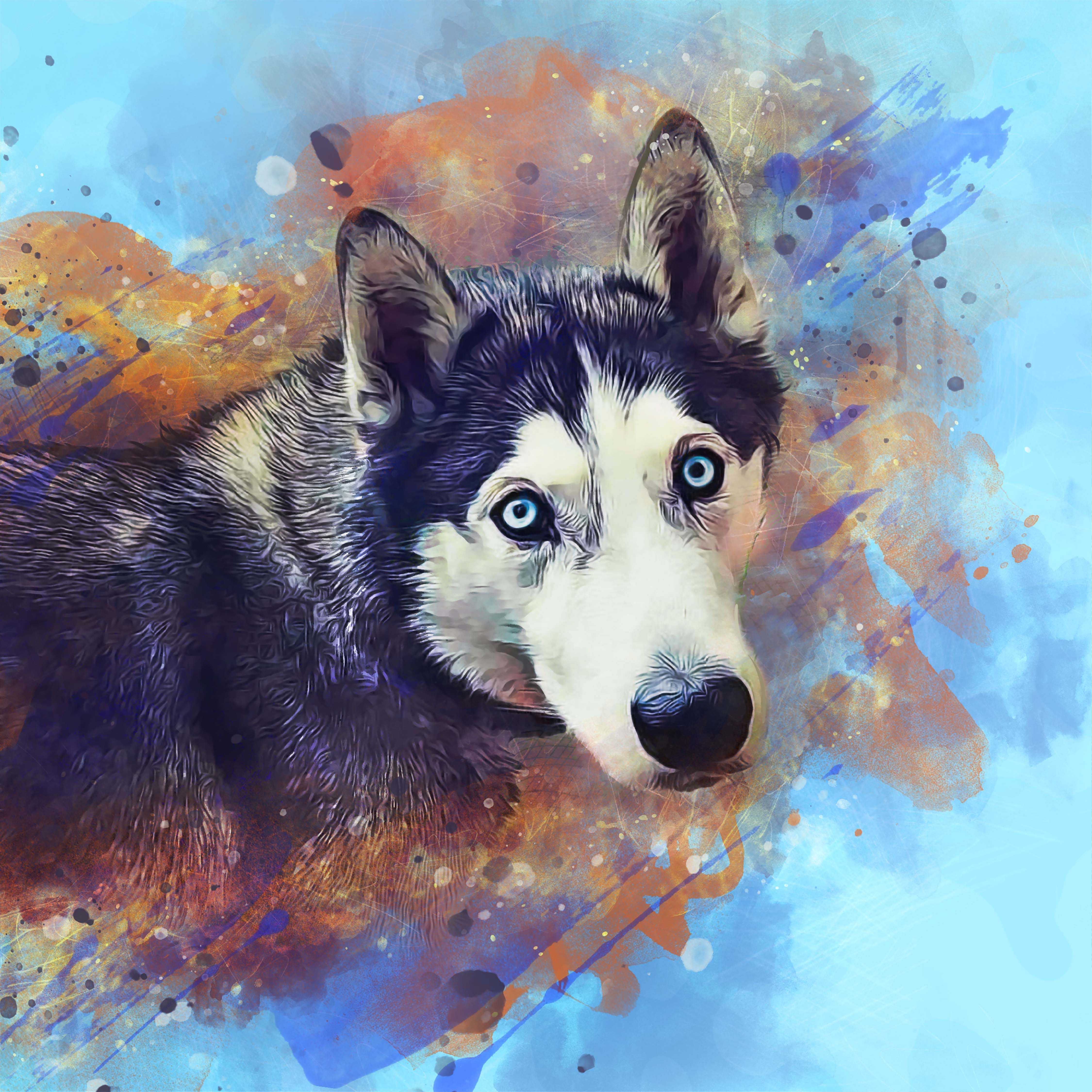 Stencil drawing of puppy