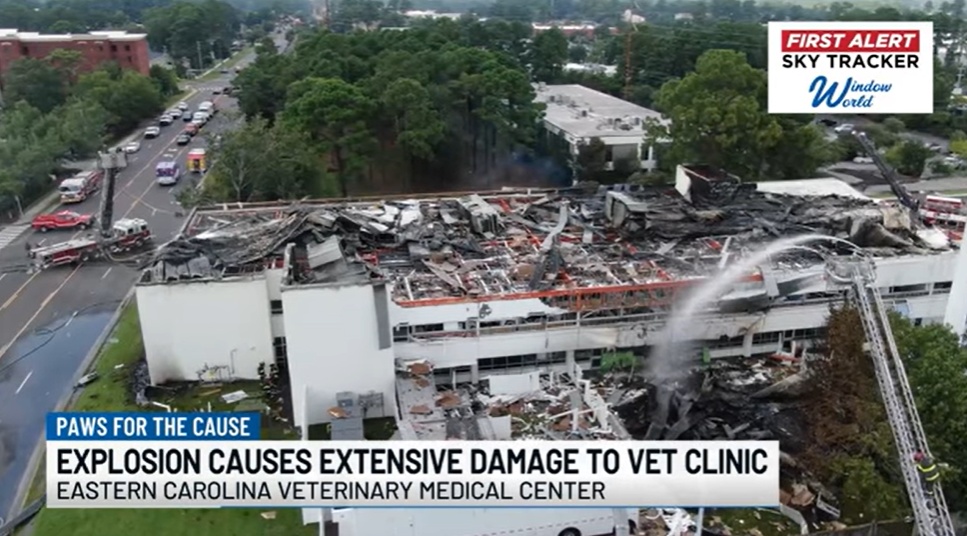 A demolition site of the new ECVMC building.