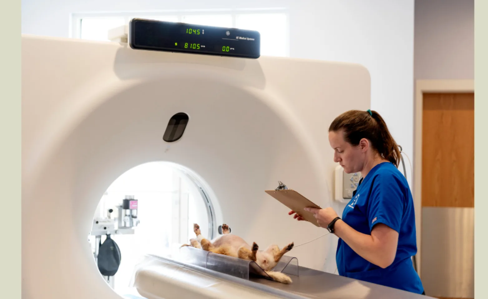 Dr. Williams scanning a patient Dr. Williams scanning a patient