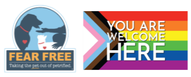 The Fear Free Logo and Pride Flag 