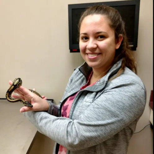 Staff Member Holding a Snake