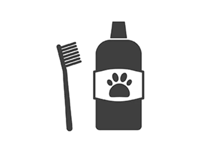 Toothbrush with Bottle with paw print on it Toothbrush with Bottle with paw print on it