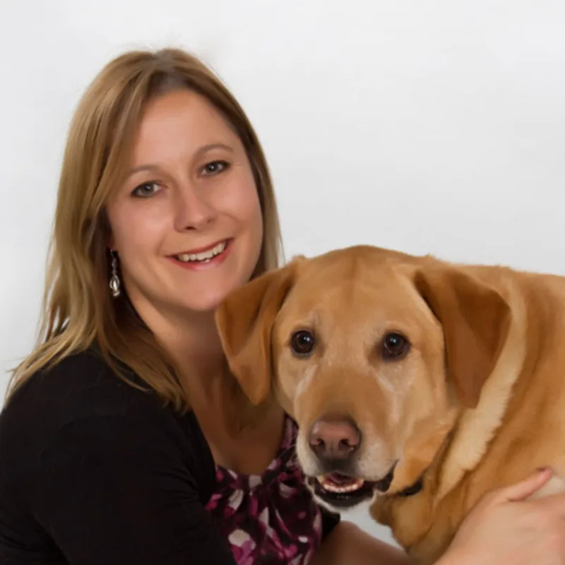 Dr. Krista Foreman with dog Dr. Krista Foreman with dog