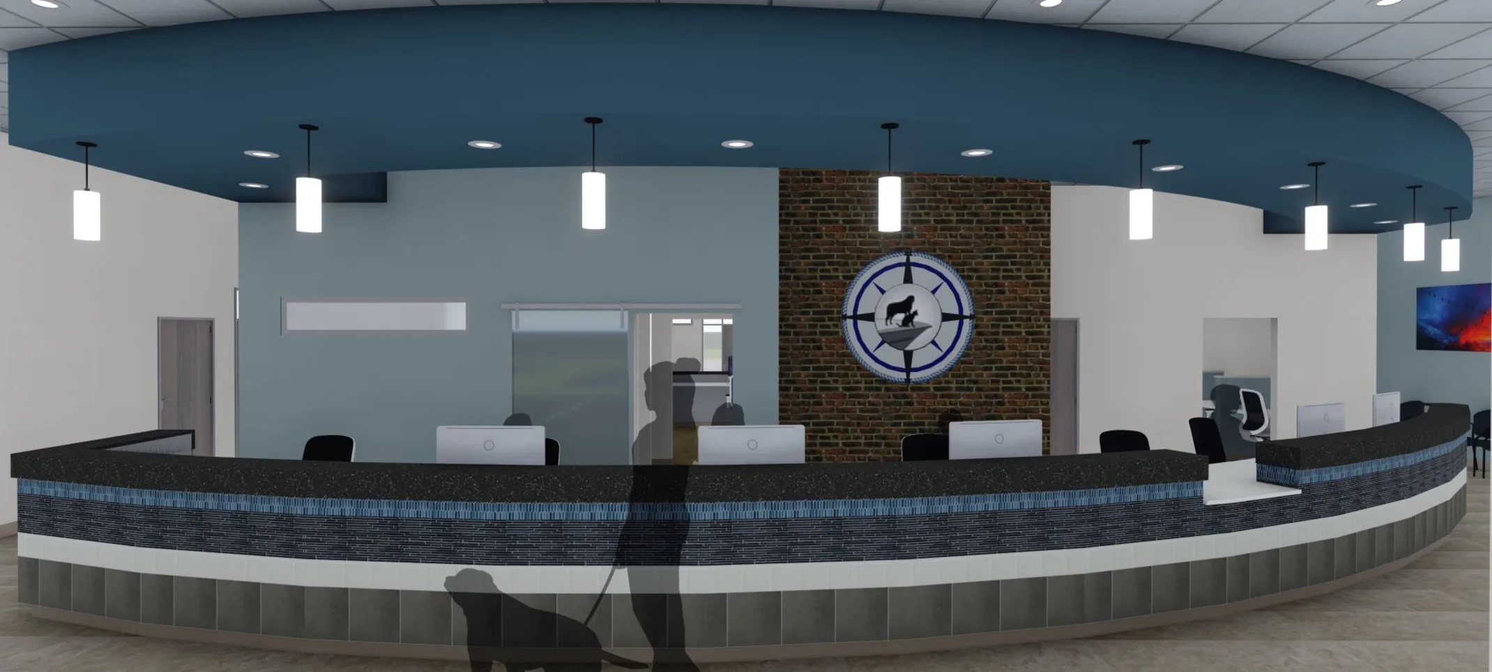 Reception desk of newly renovated area Reception desk of newly renovated area