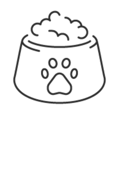 Bowl of pet food with a paw print (Diet & Nutrition Icon) Bowl of pet food with a paw print (Diet & Nutrition Icon)