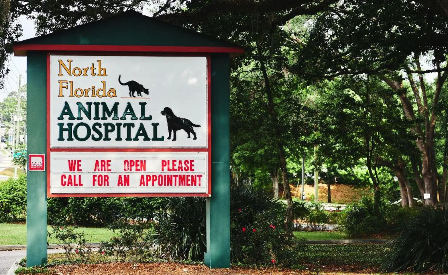 Sign in front of hospital 