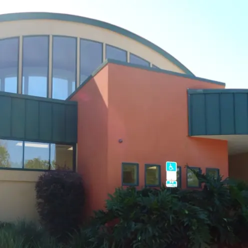 Animal Care Center of Panama City Beach Building with tall roof and circular entrance