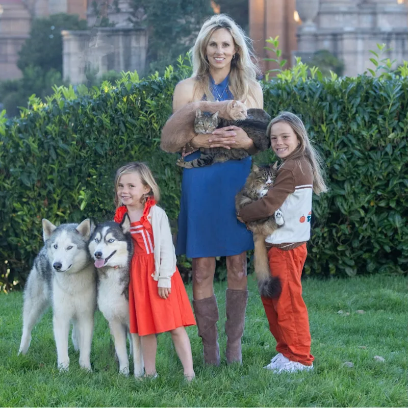 Dr. Katie Freeman with two dogs Dr. Katie Freeman with two dogs