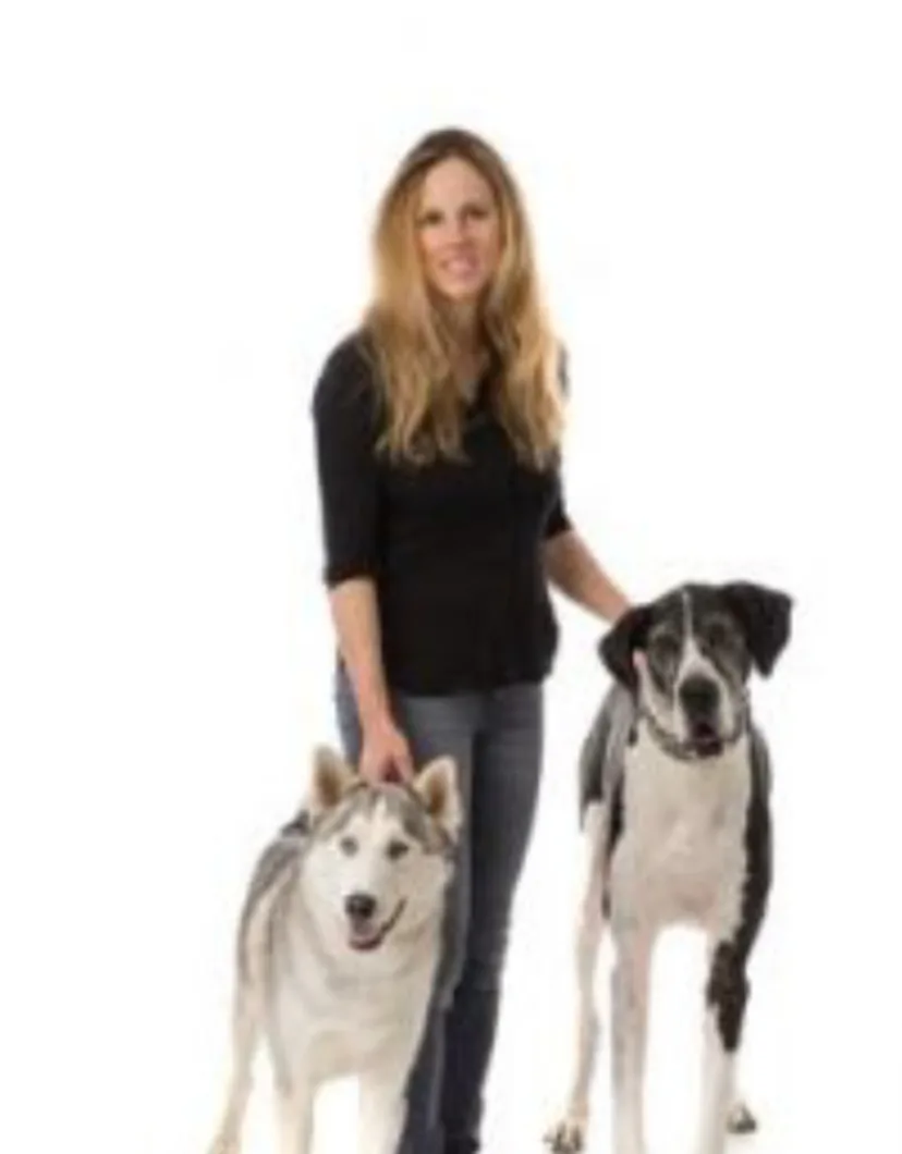 Dr. Katie Freeman with two dogs