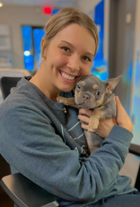 Alex (Staff) with French Bulldog Puppy