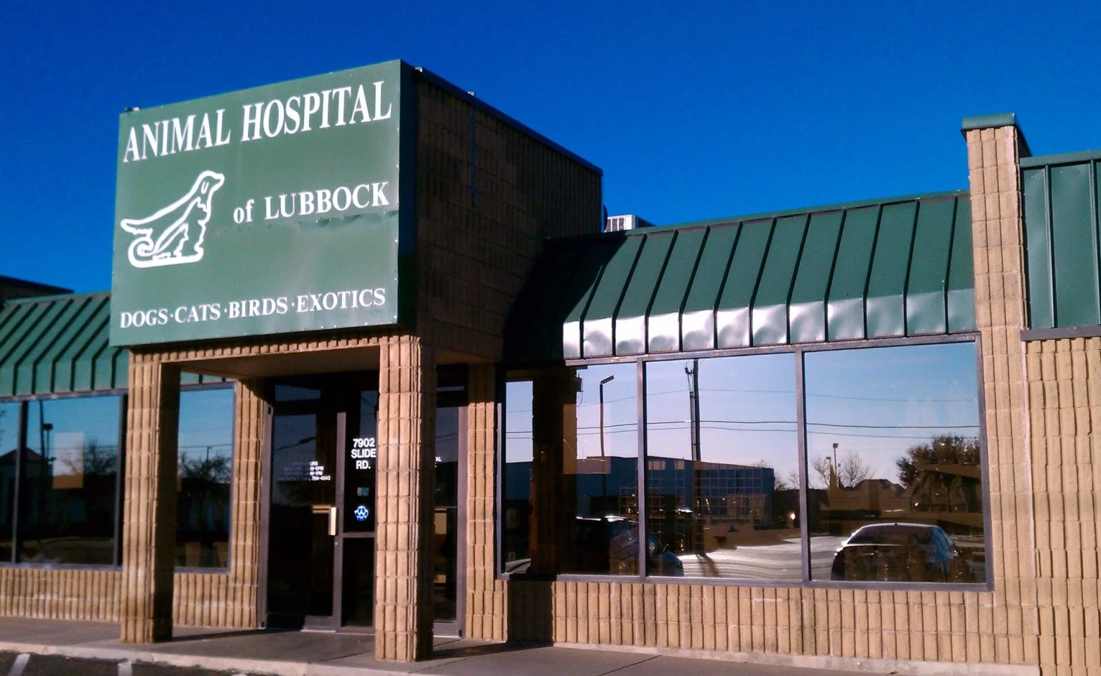 The Front of animal hospital of Lubbock, Texas.