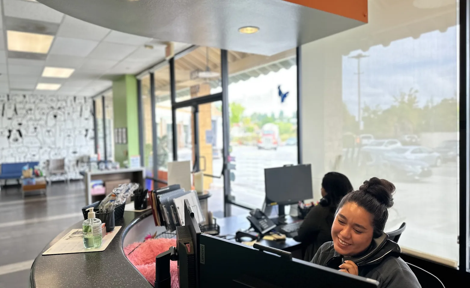 staff members at reception desk staff members at reception desk