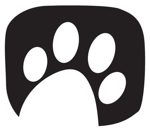 Black cartoon paw print