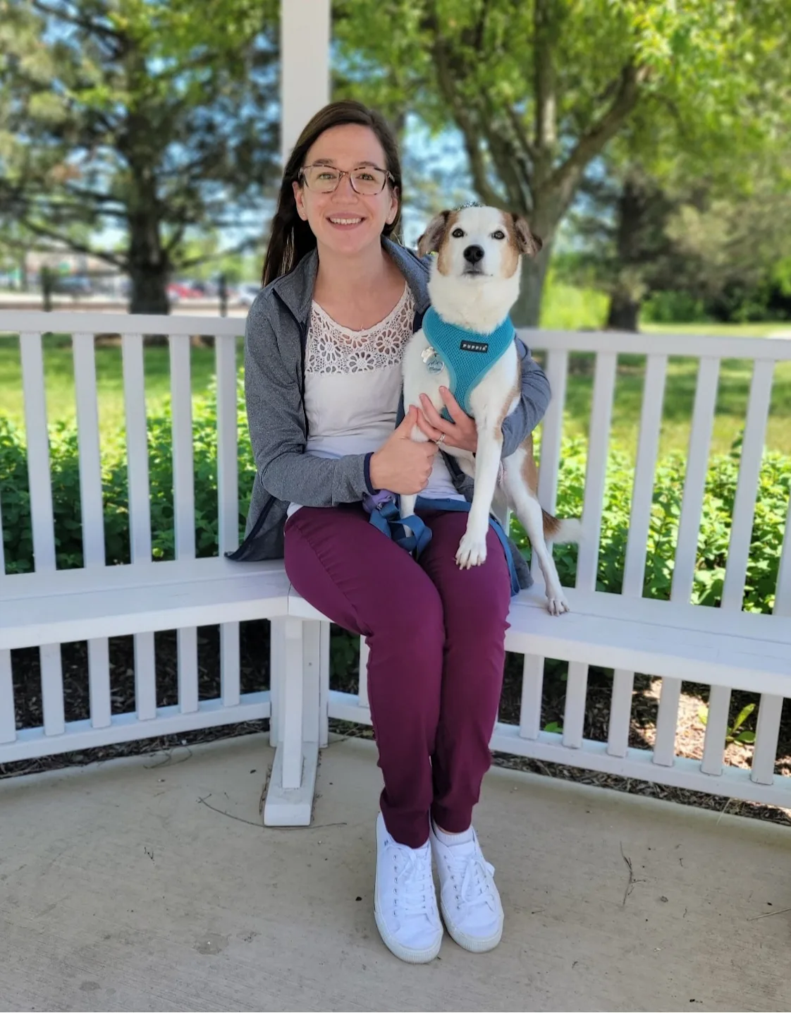 Michelle Wesley with two dogs Michelle Wesley with two dogs
