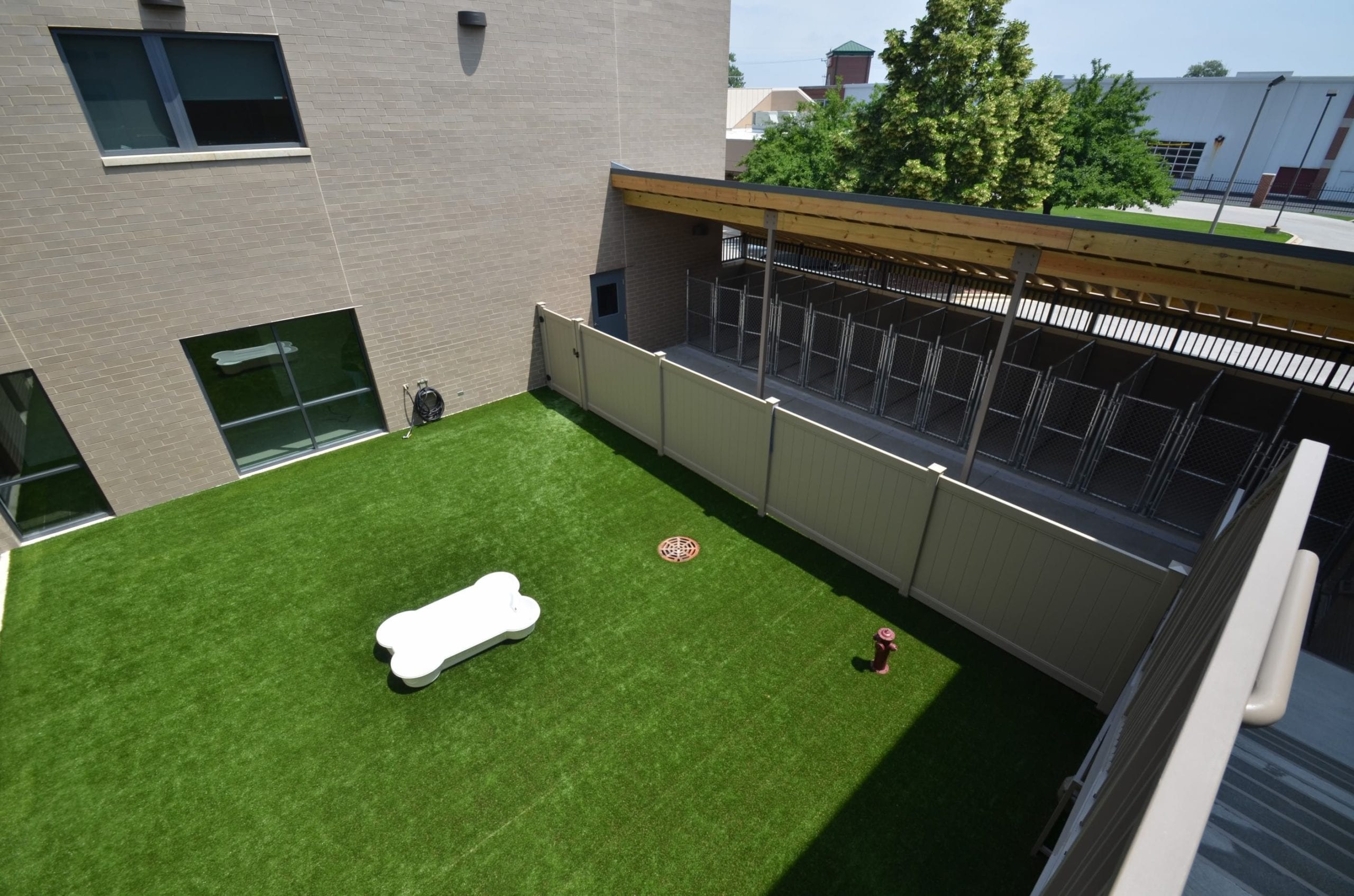 overhead view of outdoor play area