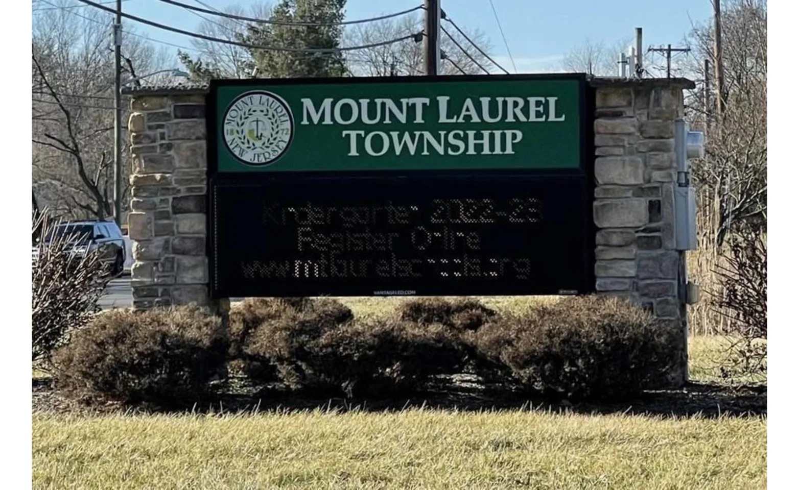 a photo of mt laurel township sign outside a photo of mt laurel township sign outside