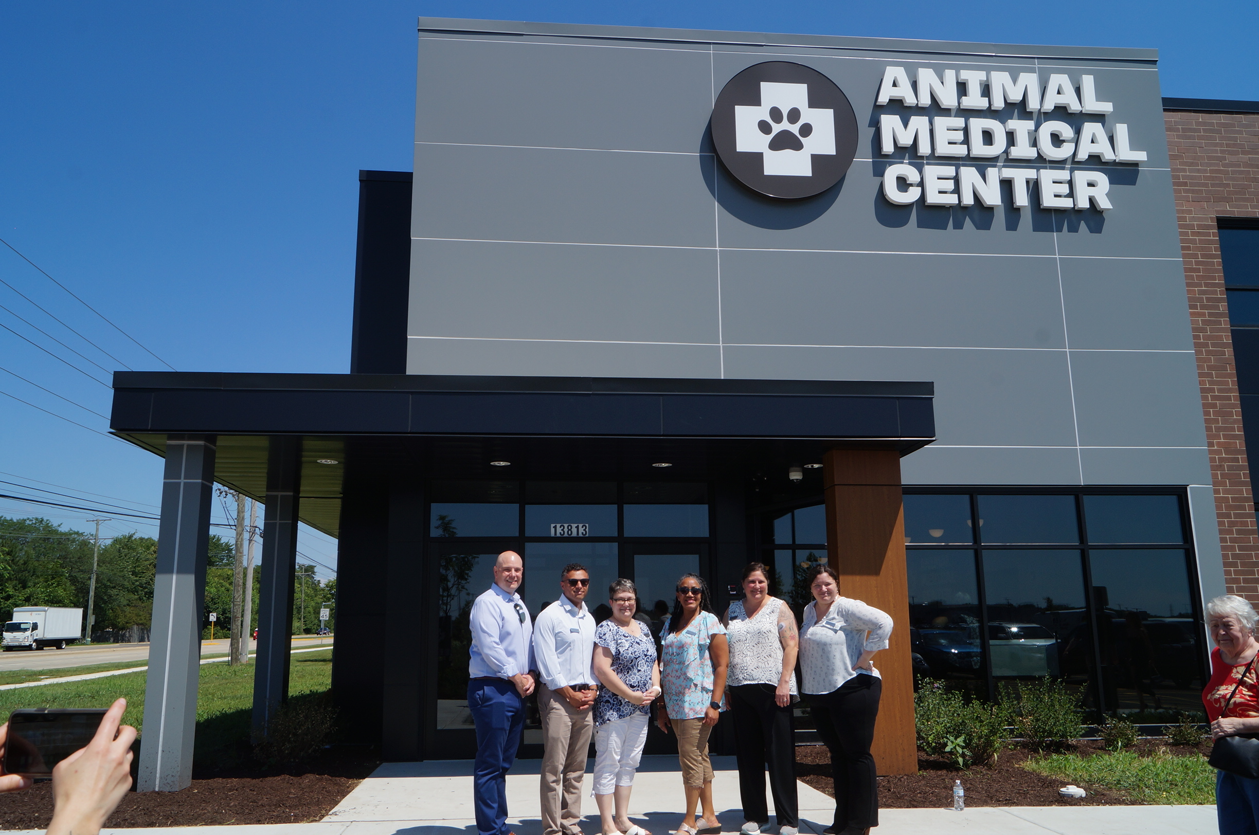Doctors outside Animal Medical Center of Plainfield