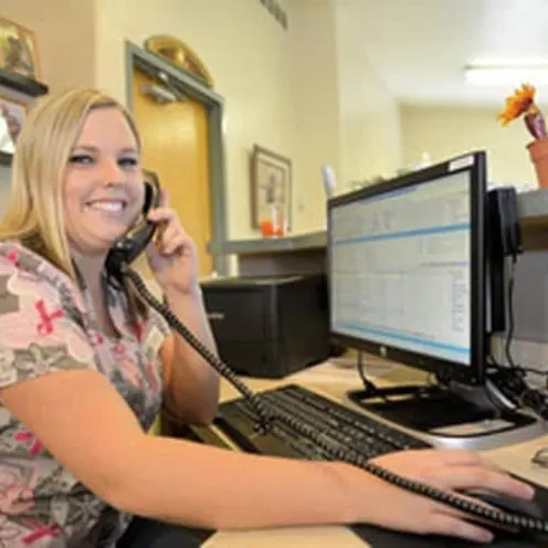 Front desk and receptionist at Alta Animal Hospital Front desk and receptionist at Alta Animal Hospital