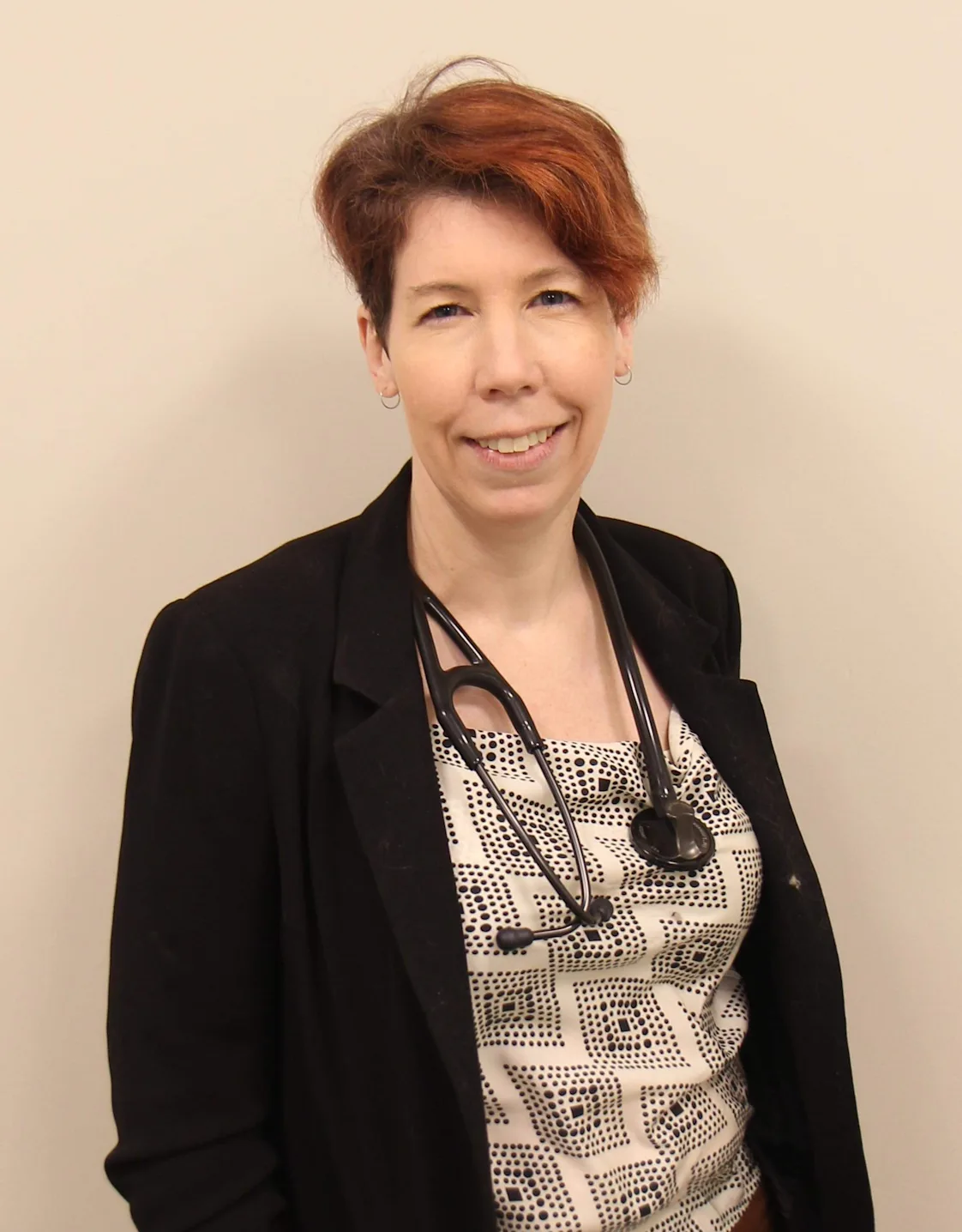 Dr. Angie Robinson with a gray cat Dr. Angie Robinson with a gray cat