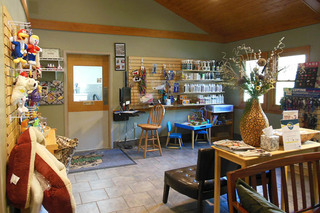 Lobby and products on shelving at Animal Hospital of Signal Mountain