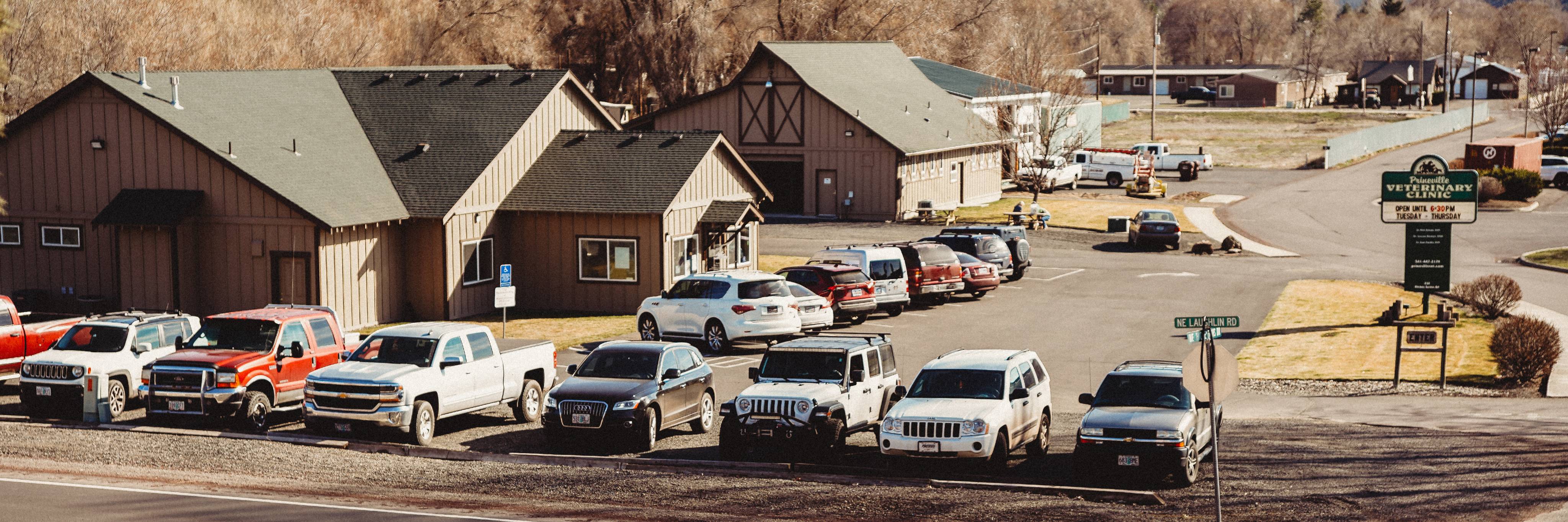 Side View of Building and Equine Stable at Prineville Veterinary Clinic 